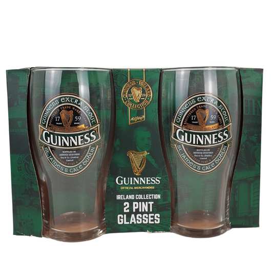 The Guinness Ireland collection is a celebration of an extraordinary brand. No other brand is as synonymous with a country as Guinness. These pint glasses are a must have in your bar collection or the beer enthustiast in your life.