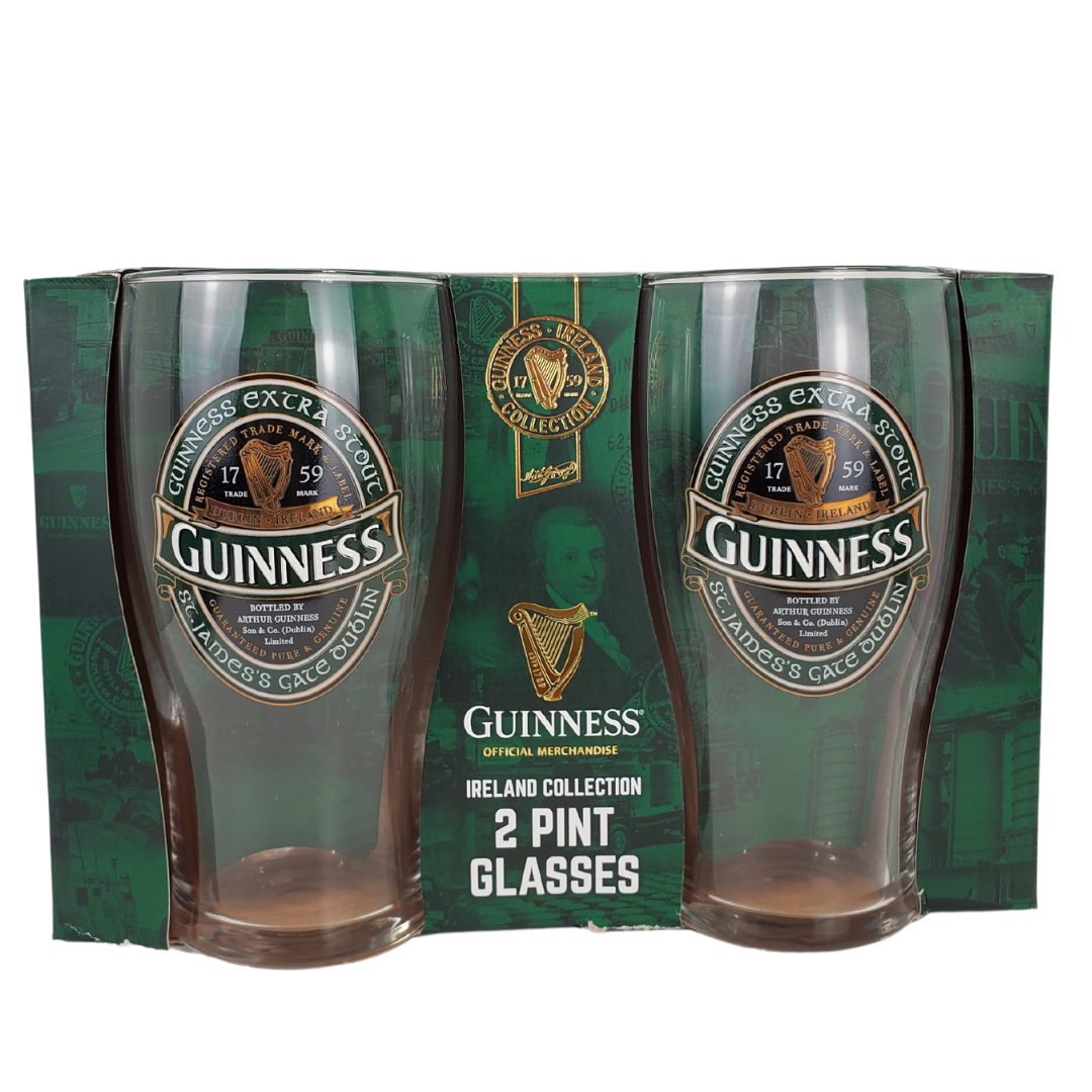 The Guinness Ireland collection is a celebration of an extraordinary brand. No other brand is as synonymous with a country as Guinness. These pint glasses are a must have in your bar collection or the beer enthustiast in your life.