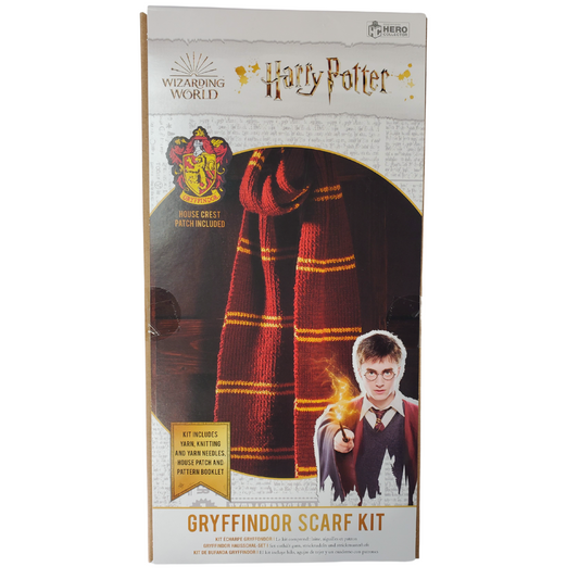 Inspired by the magic of Hogwarts this kit contains everything you need to make your very own Gryffindor scarf. Knit your very own socks and mittens!  Kit Includes:   yarn, needles, and a pattern booklet.