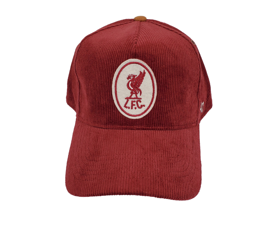 This retro L.F.C. ballcap is made with a beautiful burgundy corduroy. Stay fashionable while cheering on your favourite team! This ballcap features an embroidered L.F.C. logo in the center of the cap.
