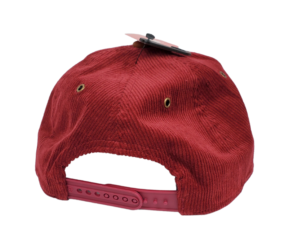 Back View - This retro L.F.C. ballcap is made with a beautiful burgundy corduroy. Stay fashionable while cheering on your favourite team! This ballcap features an embroidered L.F.C. logo in the center of the cap.