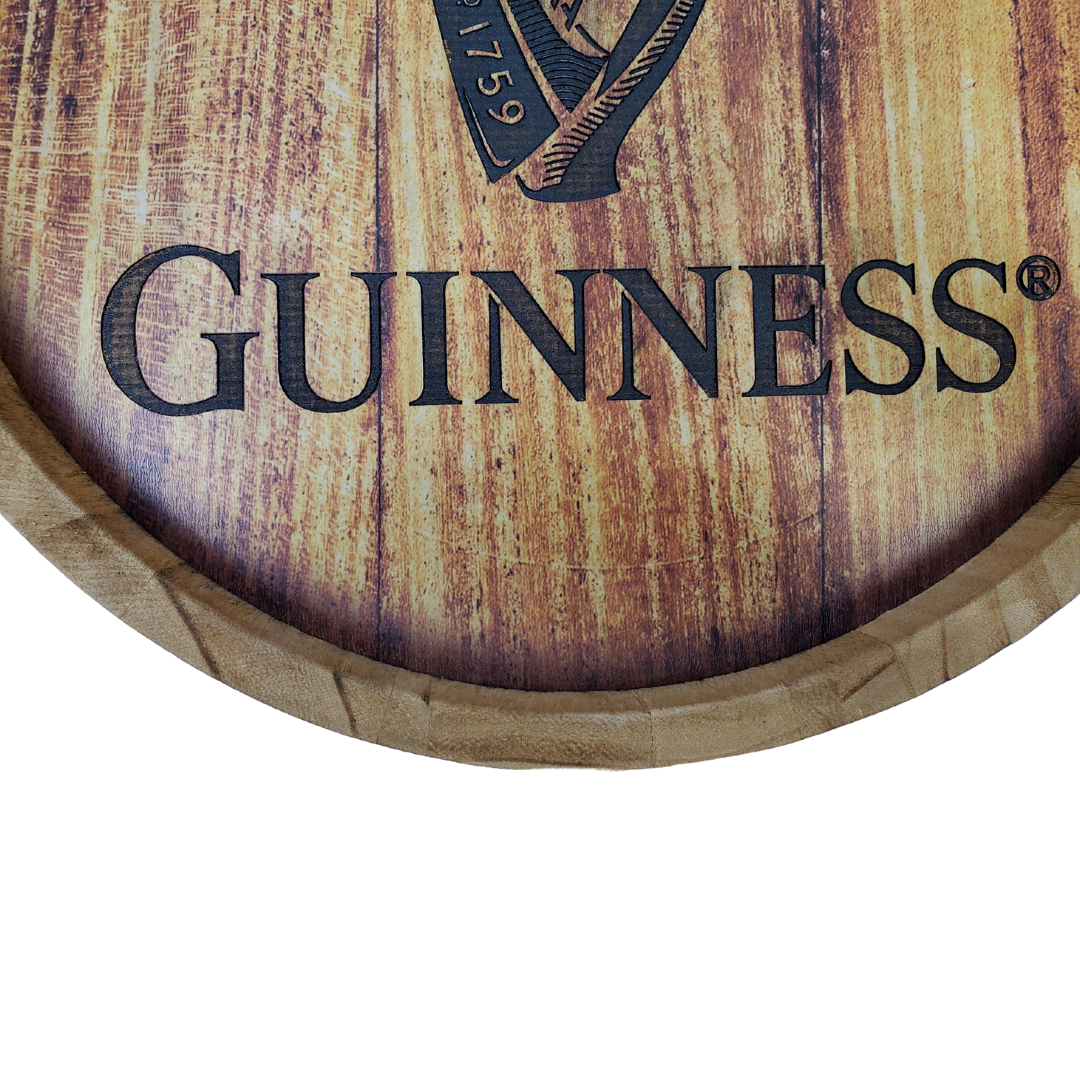 Looking for the perfect decor in your man cave? look no further! This Guinness wall plaque is sure to be a conversation starter. Featuring the famous harp and the Guinness logo. Approx 12" in diameter