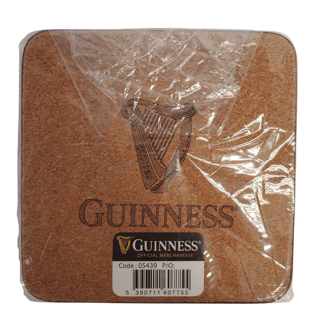 This pack of coasters is a must-have for the in-home bar! This six-pack of official Guinness cork-backed coasters features the Guinness extra stout label on the front. Protect your surfaces with these stylish coasters!