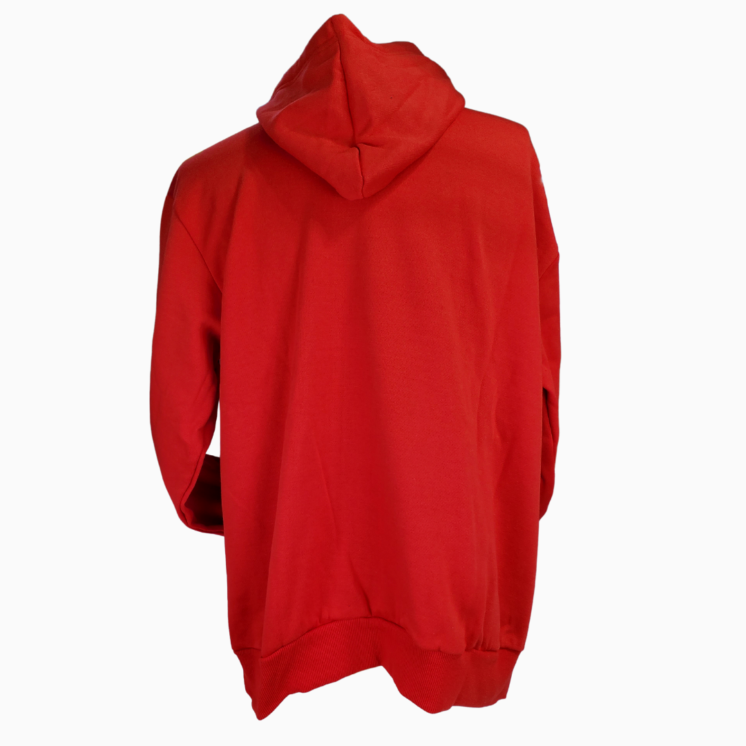 Wether you are cheering from the stands or cheering from the couch you can show your team spirit off with this vibrant red hoodie. This Liverpool Football Club hoodie has the official team logo printed on the chest with the text "LIVERPOOL FC" embroidered across the front. immediately above it.  Also features a kangaroo patch and drawstring hood.