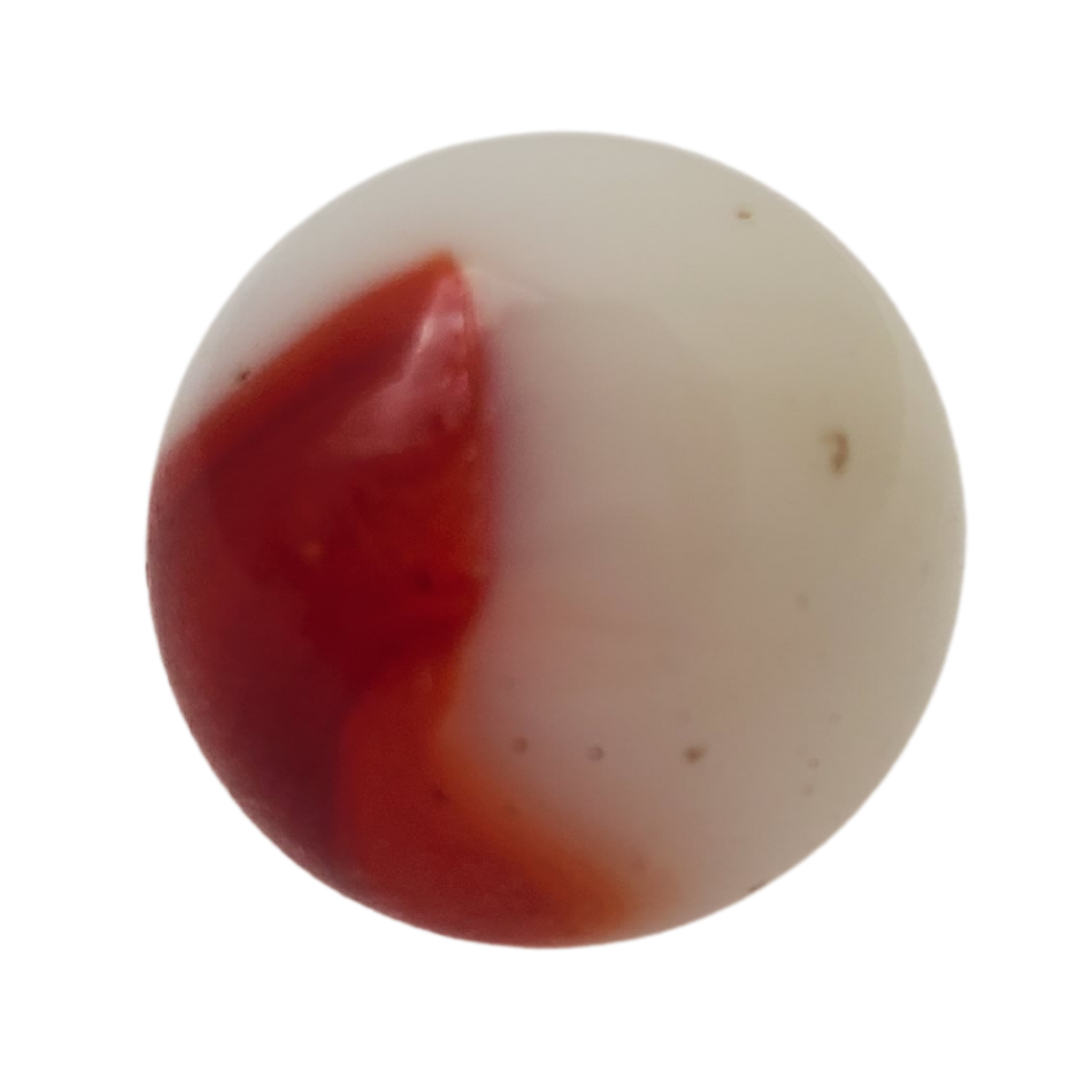 Vintage swirl agate marble. 15.88mm. Nice white and red swirl. Great condition.