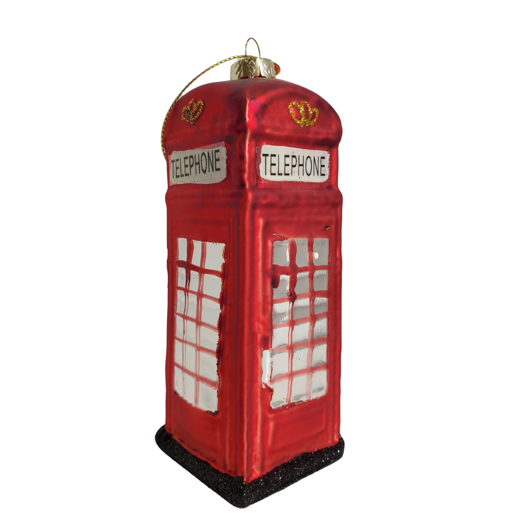 Telephone Booth Glass Ornament