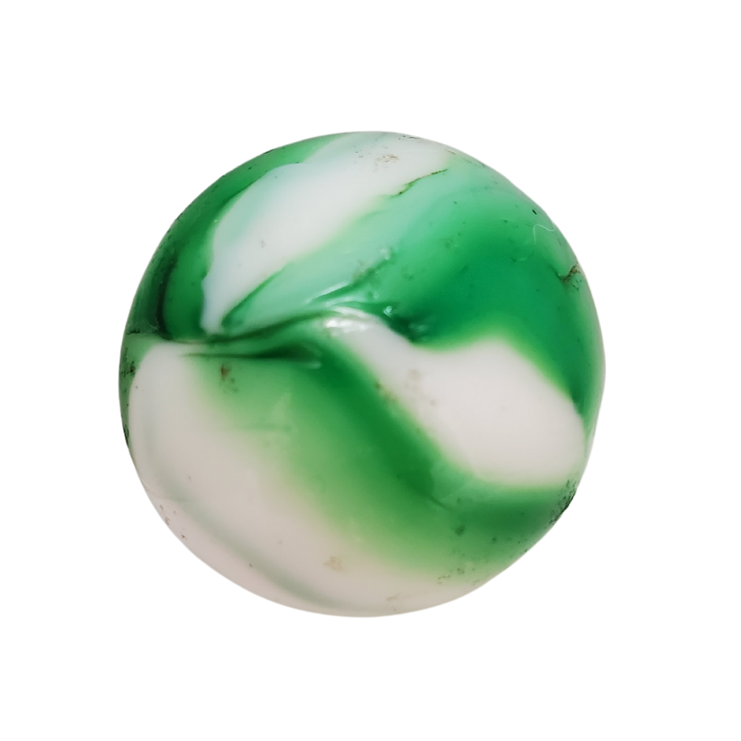 Vintage swirl agate marble. Nice green and white swirl. Great condition.