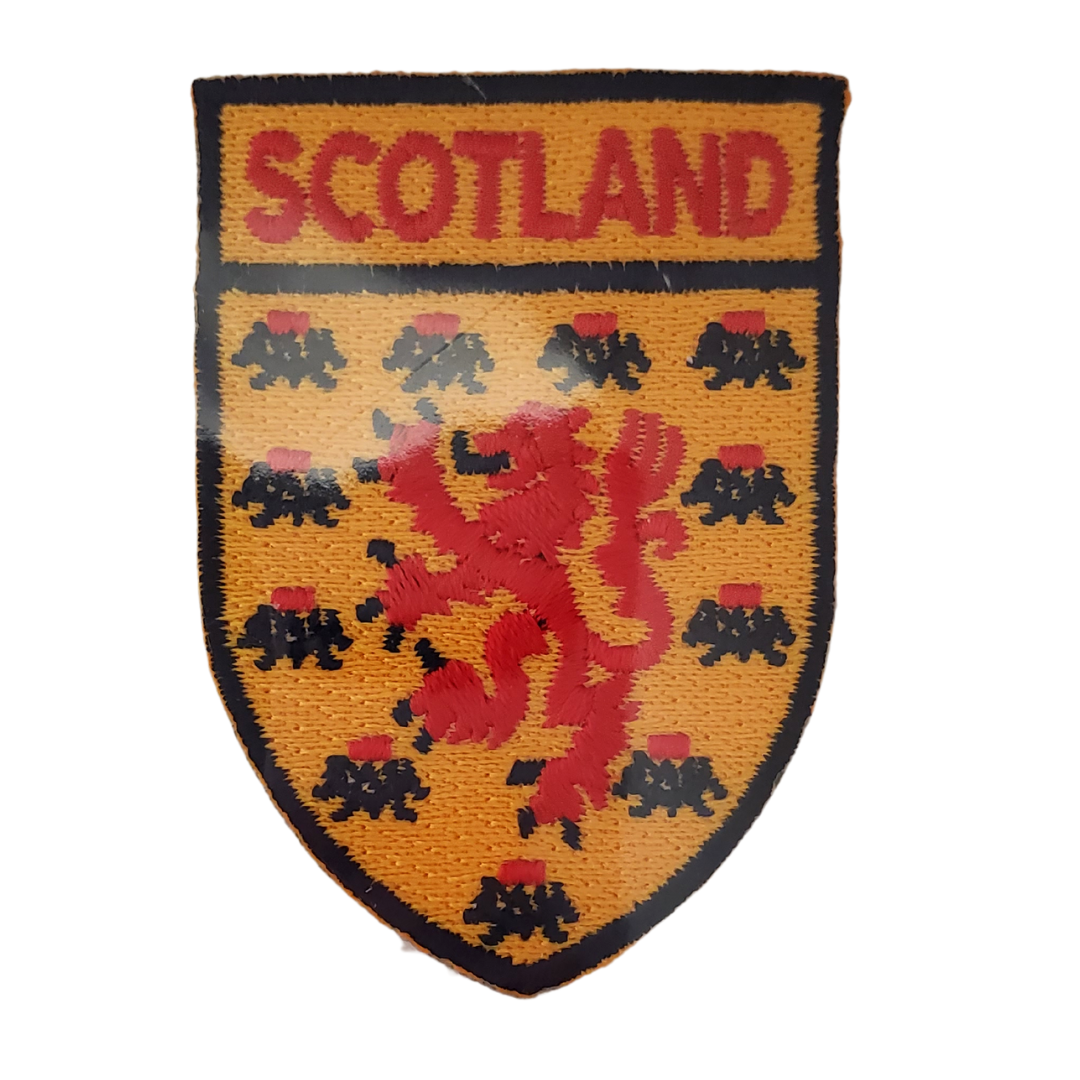 Add a splash of colour onto your fabrics with our iron-on Scottish Rampant Lion in a crest shape.